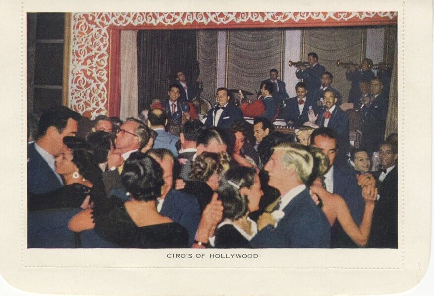 Ciros of Hollywood 1950s Nightclub Xavier Cugat Band Original 4x6 Uncut Postcard