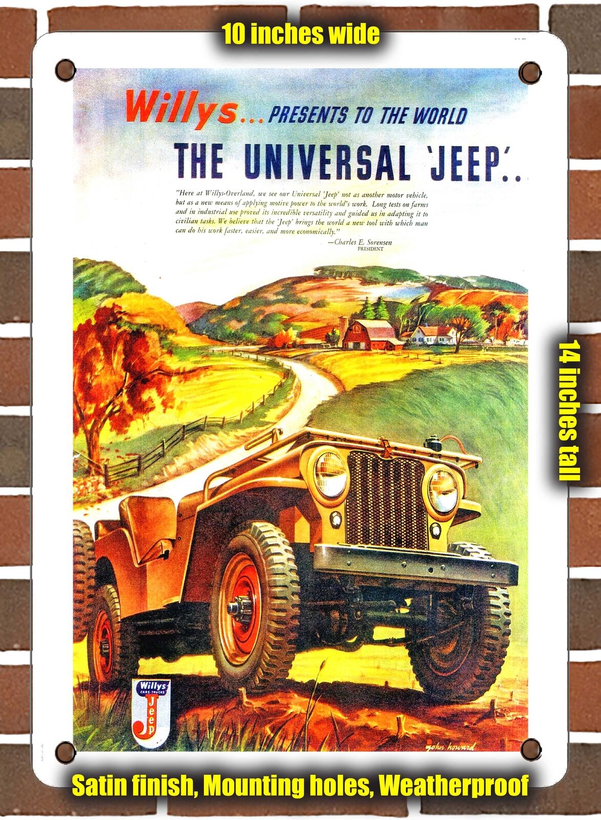 METAL SIGN - 1946 Willys Universal Jeeps - 10x14 Inches