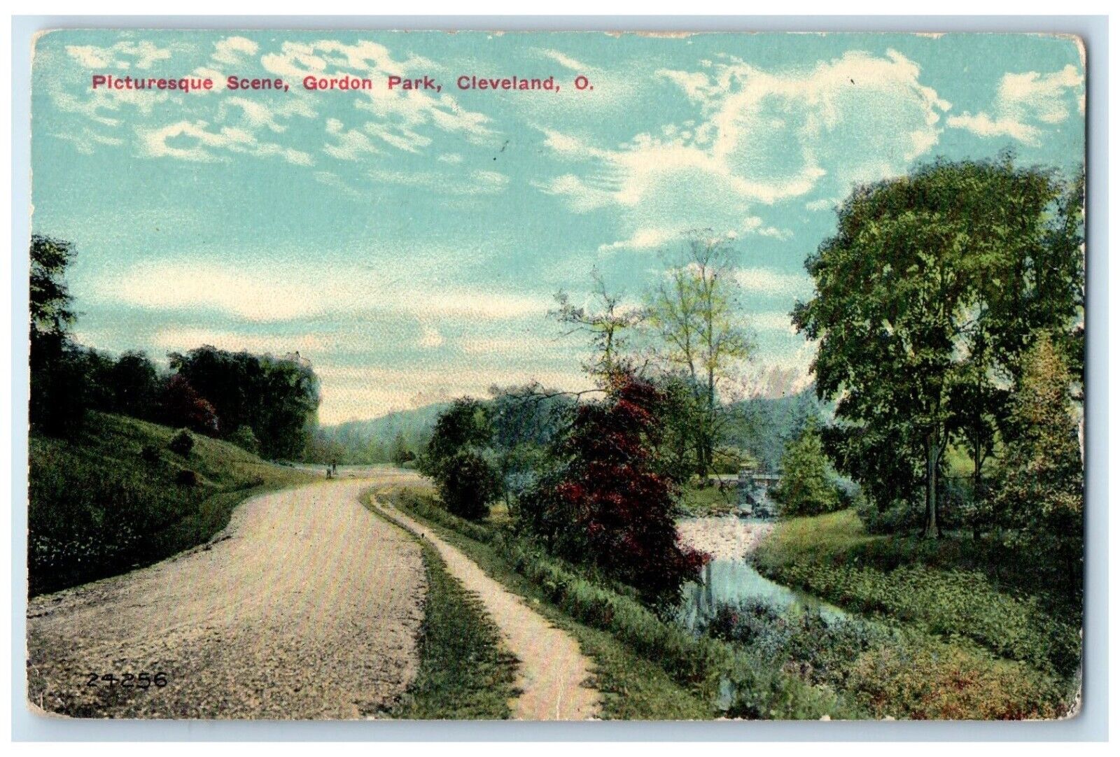 c1910 Picturesque Scene Road Creek Gordon Park Cleveland Ohio Unposted Postcard