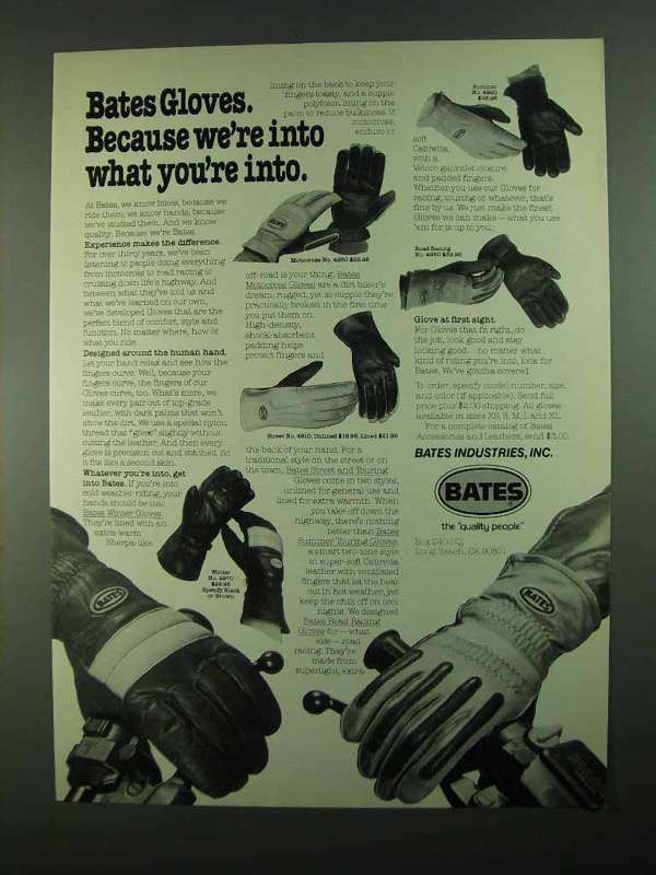 1981 Bates Motorcycle Gloves Ad - We\'re Into