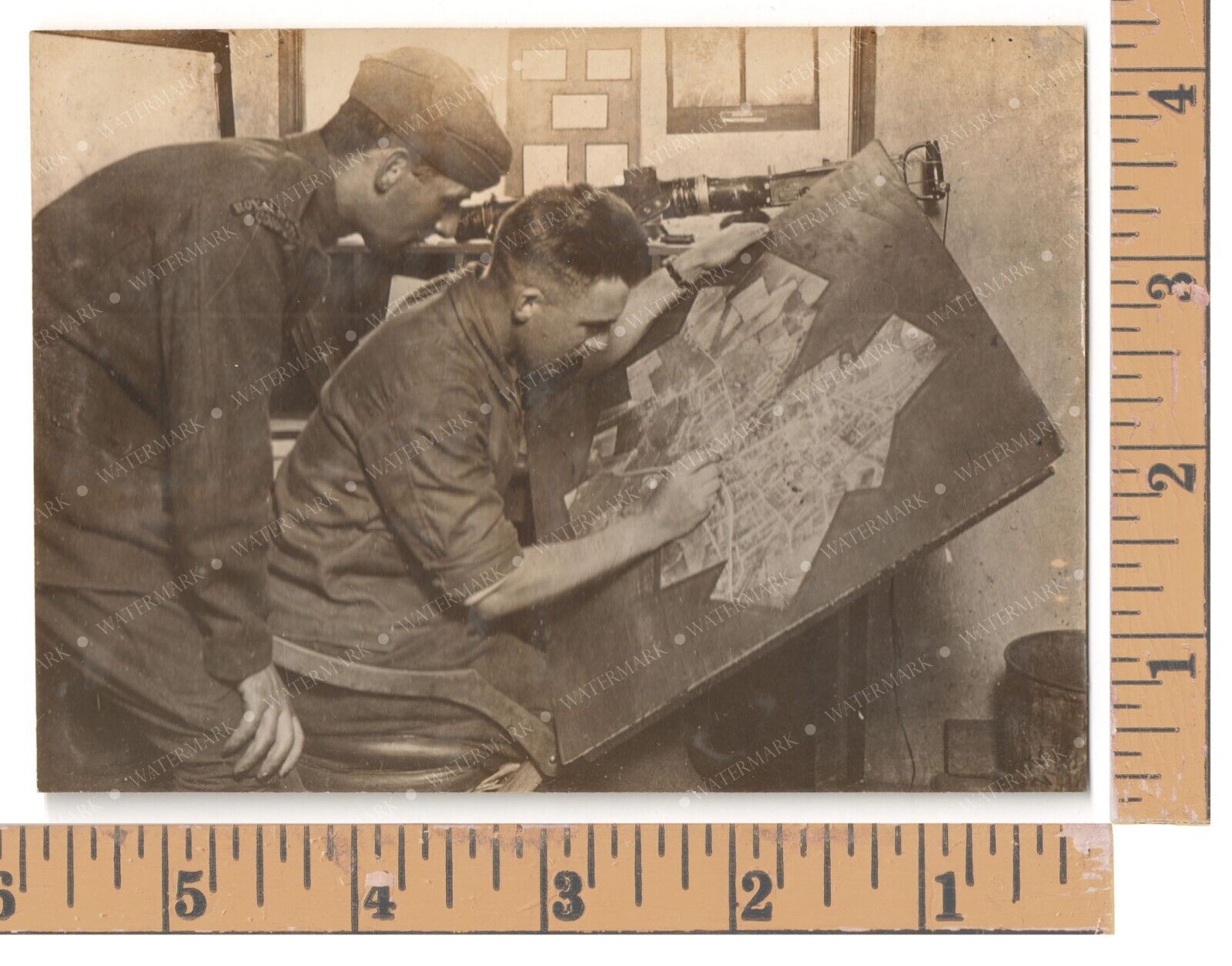 WWI 1914 Original Photo of BRITISH ROYAL FLYING CORPS AERIAL MAPPING & TARGETING