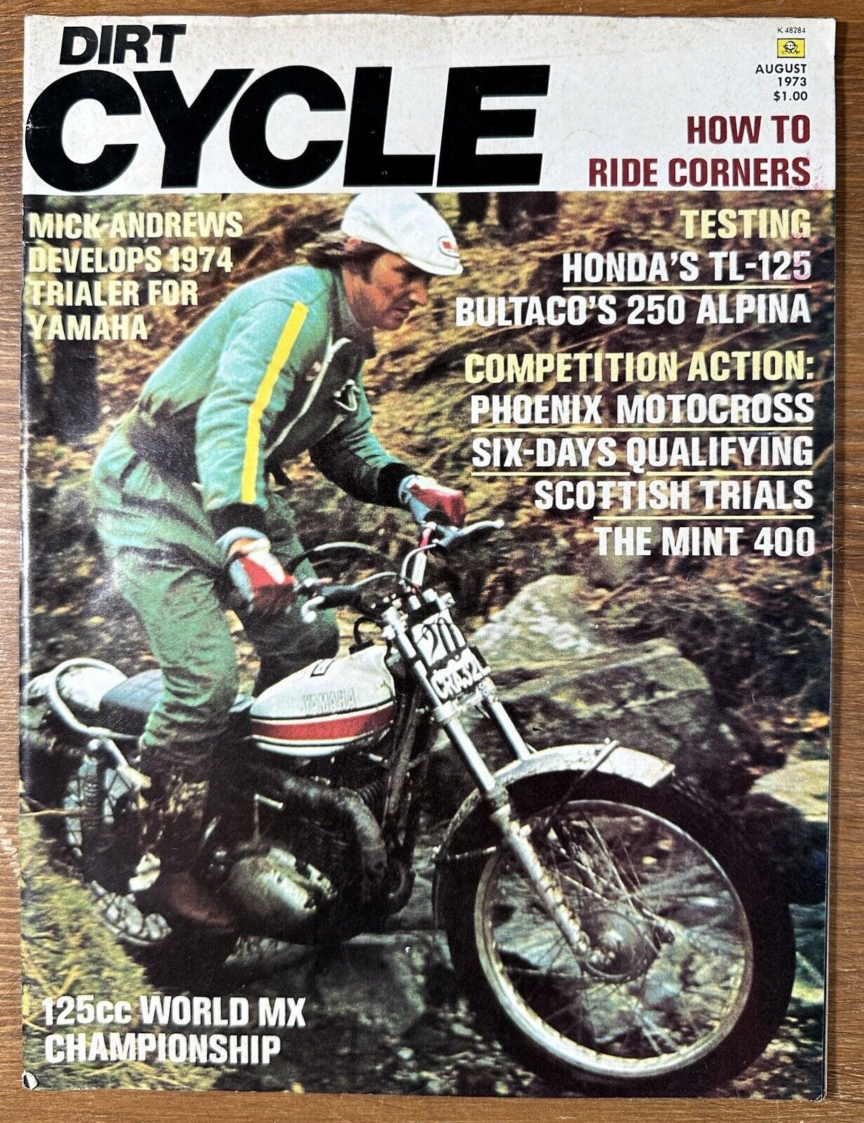 Vintage Dirt Cycle Magazine August 1973 Honda TL-125 Motorcycle Motocross Action