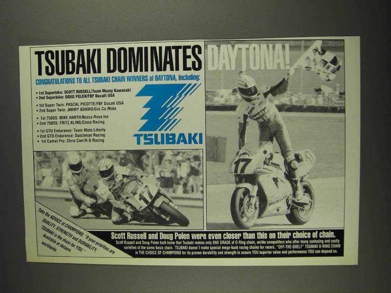 1992 Tsubaki Chains Ad - Scott Russell and Doug Polen