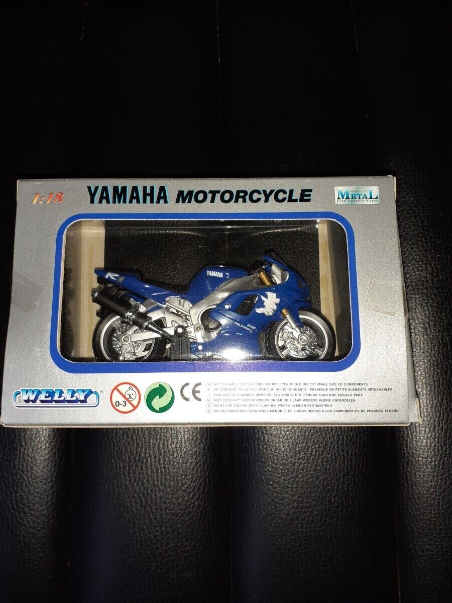 Welly 1/18 Yamaha Yzf-R1 1998-1999 Cool Dark Storage Blue Rare 5 Pulp Die Cast R