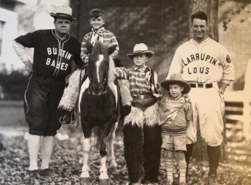 Babe Ruth & Lou Gehrig With Pony & Kids, Sioux City, Iowa, 1927