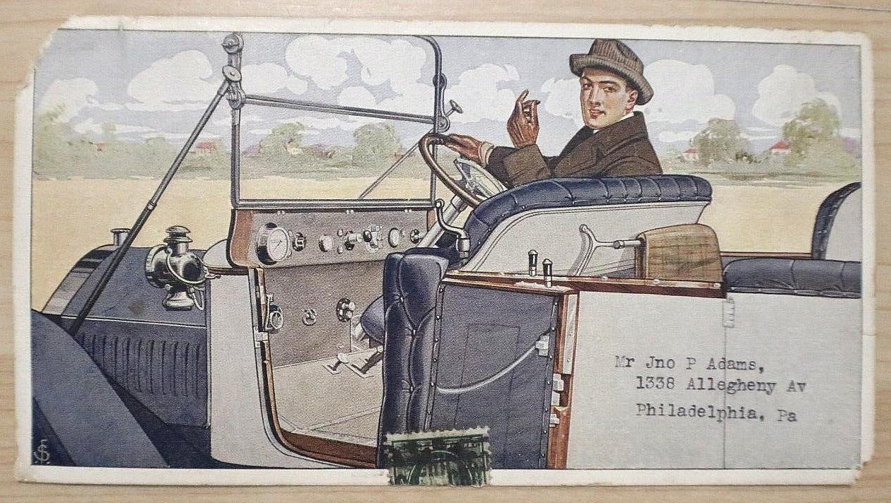 1913 chalmers motor co. dealer mailer post card