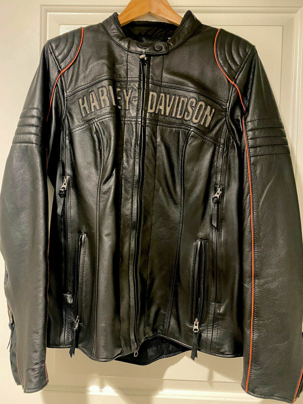  ⭐WOMEN\'S  Harley Davidson Leather  TRIPLE VENT RIDING JACKET  XLT