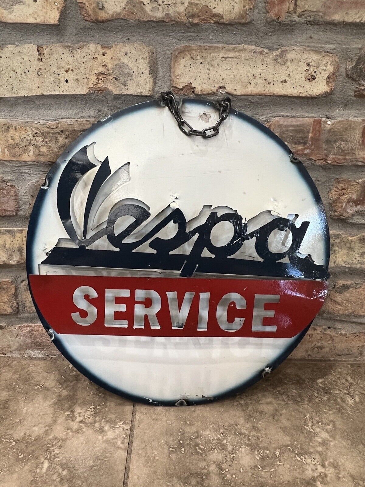 15” Custom Metal VESPA Scooter Service Gas Pump Hanging Sign