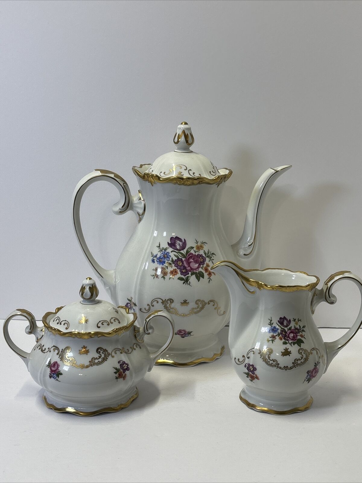 RARE Vintage Reichenbach Tea Set with Tea Pot Creamer and Sugar