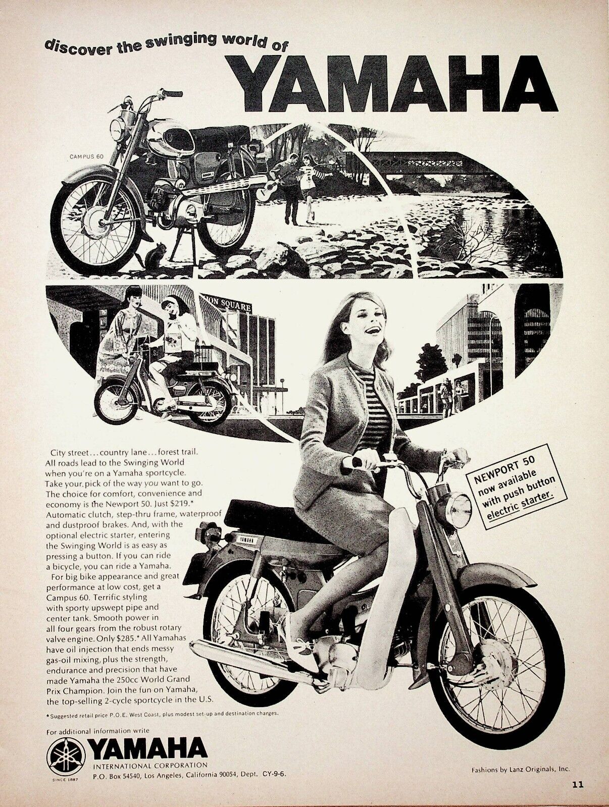 1966 Yamaha Newport 50 And Campus 60 - Vintage Motorcycle Ad