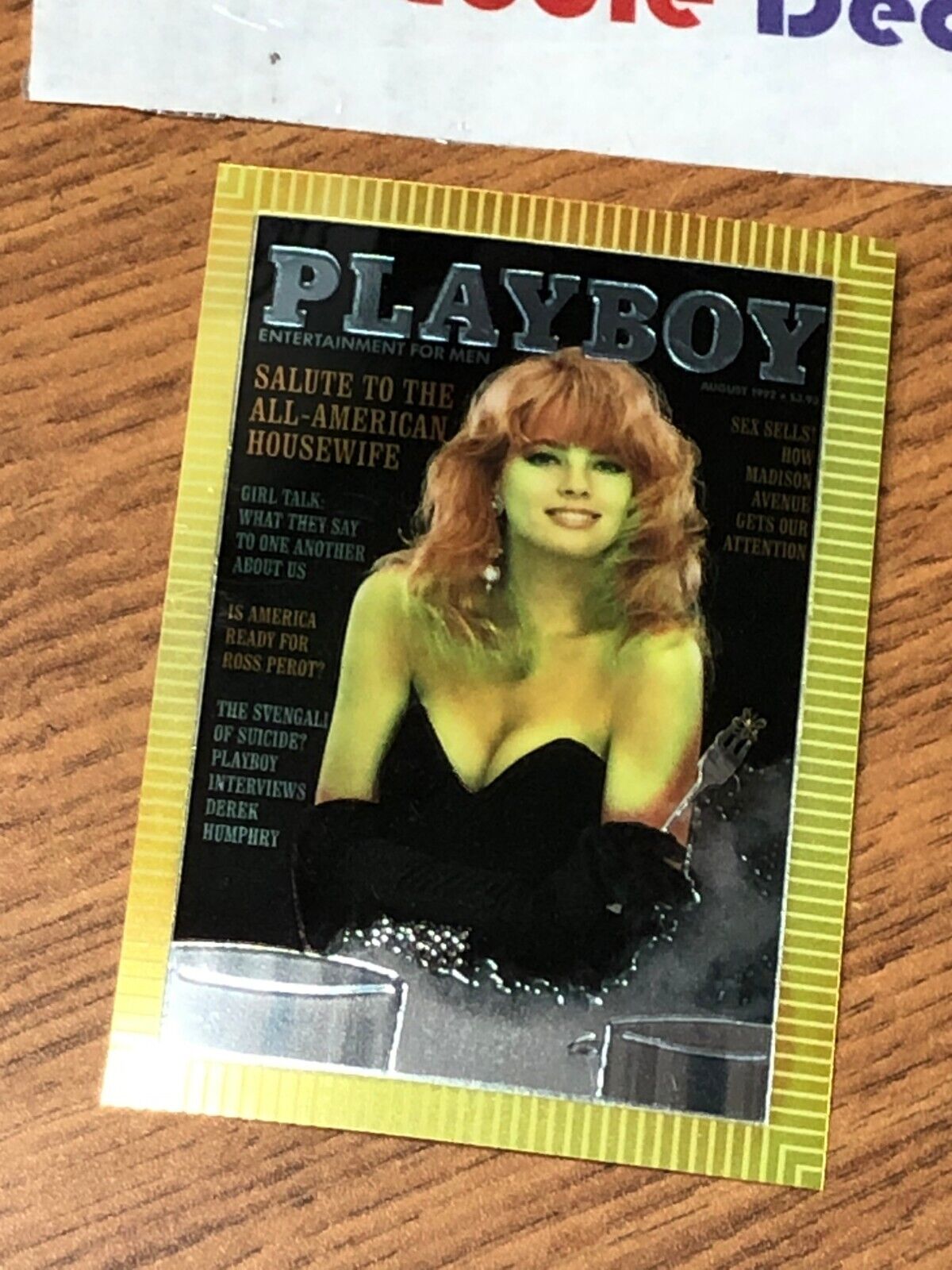 PLAYBOY 1995 CHROMIUM COVER CARD MARGIE MURPHY AUGUST 1992 VOL 39 NO 8