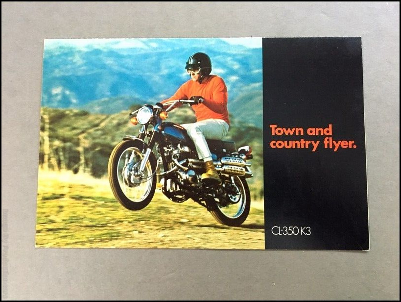 1971 Honda CL-350 K3 Scrambler 350 Motorcycle Bike Vintage Brochure Folder