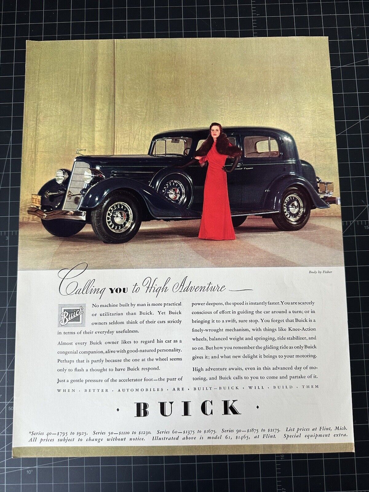 Vintage 1934 Buick Print Ad