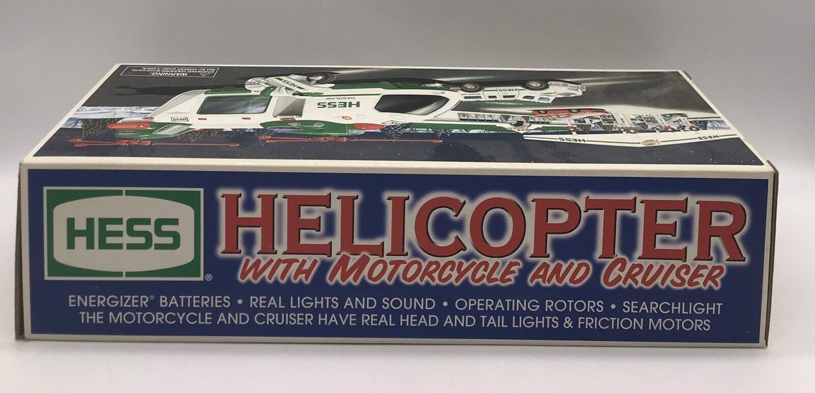 2001 Hess Toy Helicopter with Motorcycle and Cruiser