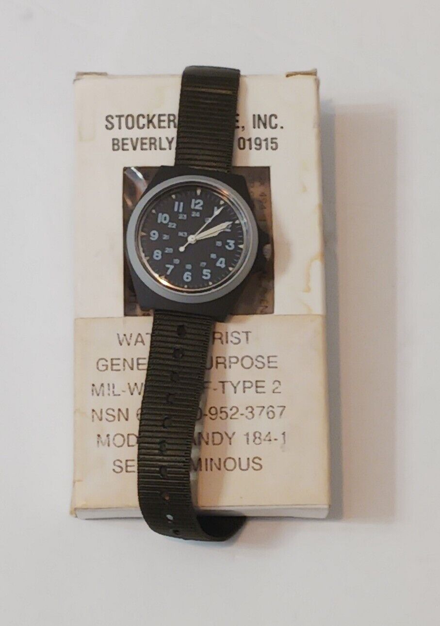 Vintage USGI Stocker & Yale Military Watch General Purpose With Box 
