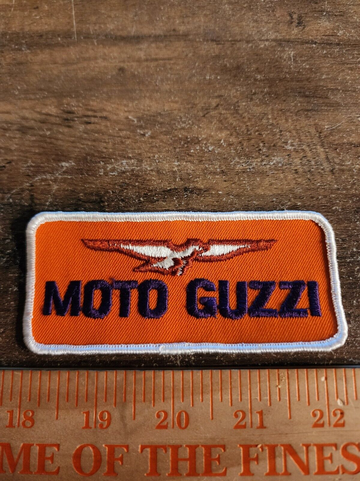 Vintage Moto Guzzi Rectangular Sew On Patch 