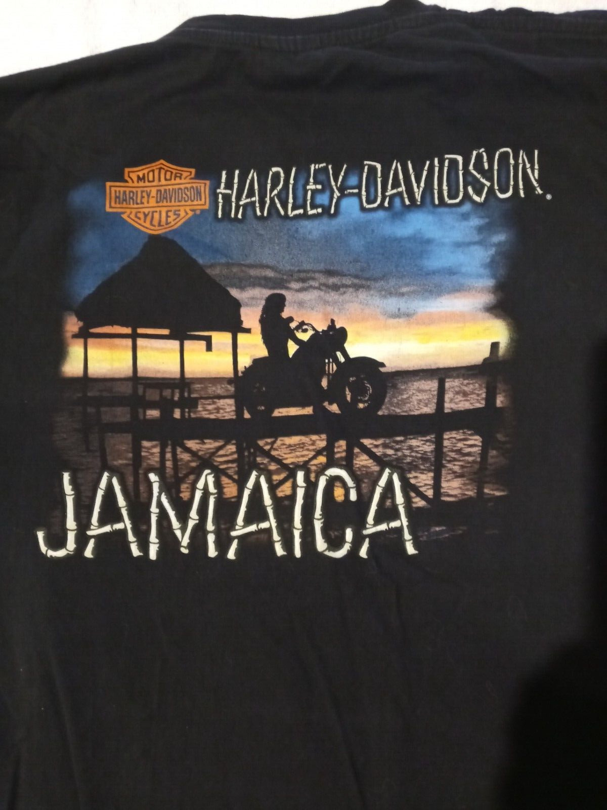 Harley Davidson T-shirt Large, Jamaica, Black