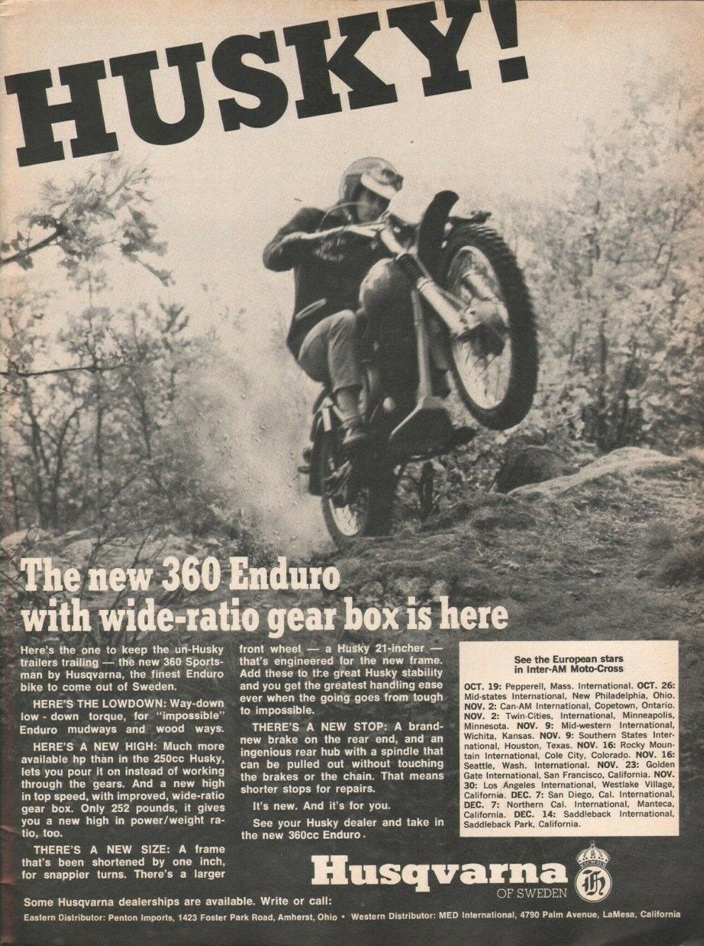 1969 Husqvarna 360 Sportsman Enduro - Vintage Motorcycle Ad
