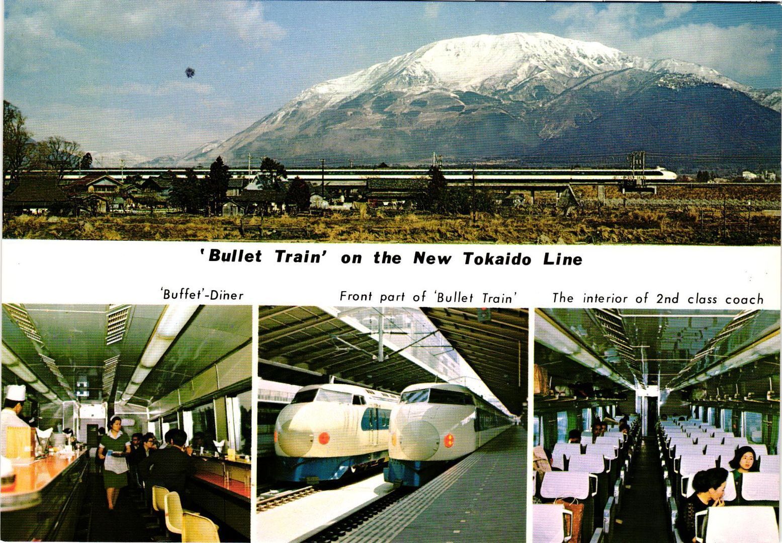 Vintage Postcard 4x6- Bullet Train, Tokaido Line
