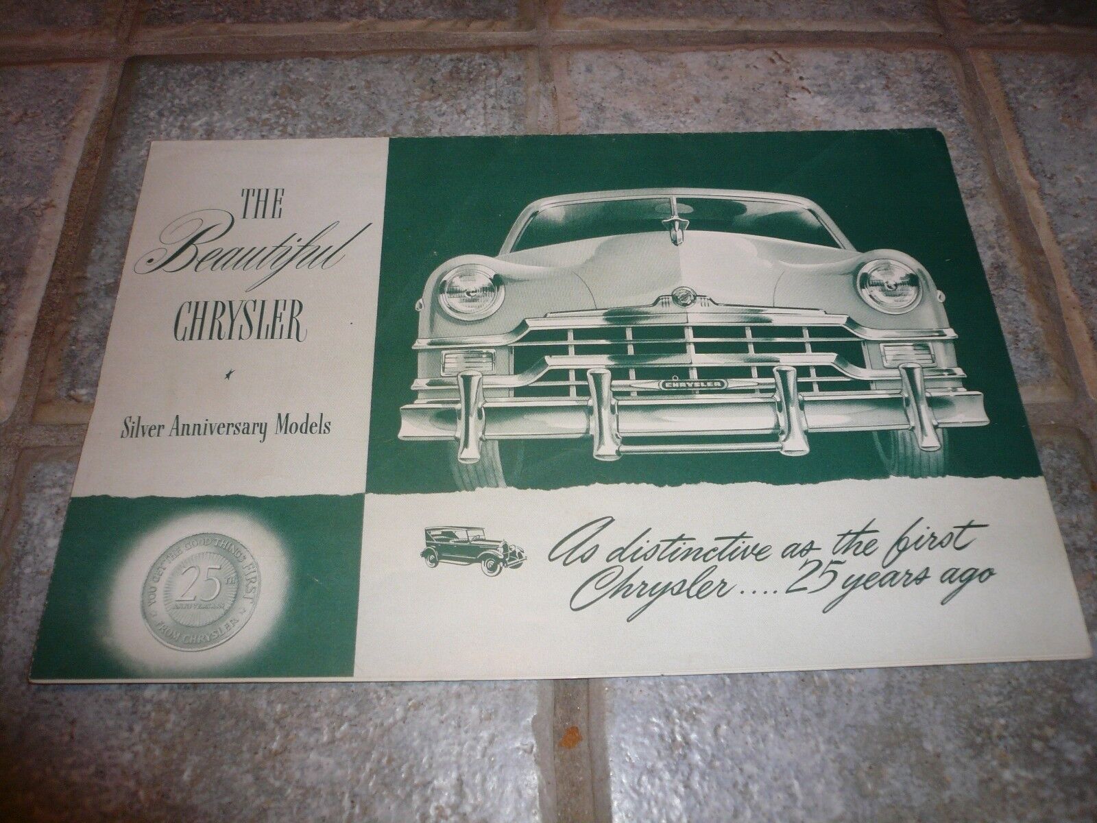 1949 Chrysler Silver Anniversary Models Sales Brochure Foldout Style - Vintage