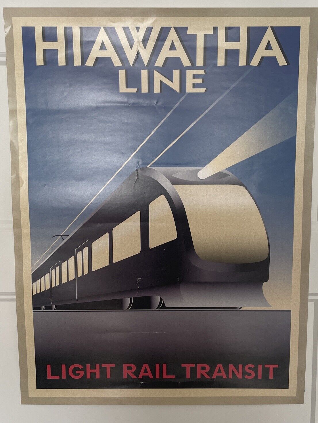 ORIGINAL POSTER - Minneapolis Saint Paul Hiawatha Line Train Promotional 18x24