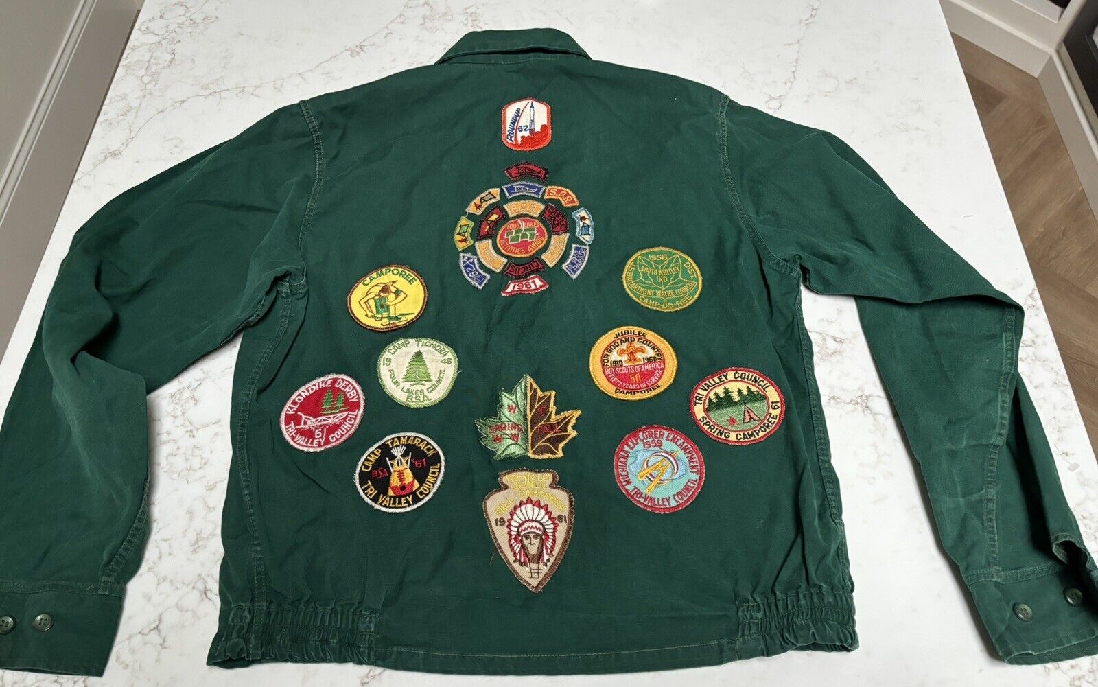 Authentic Vintage Boy Scout Jacket W/ Camp Patches From 1940s-60s
