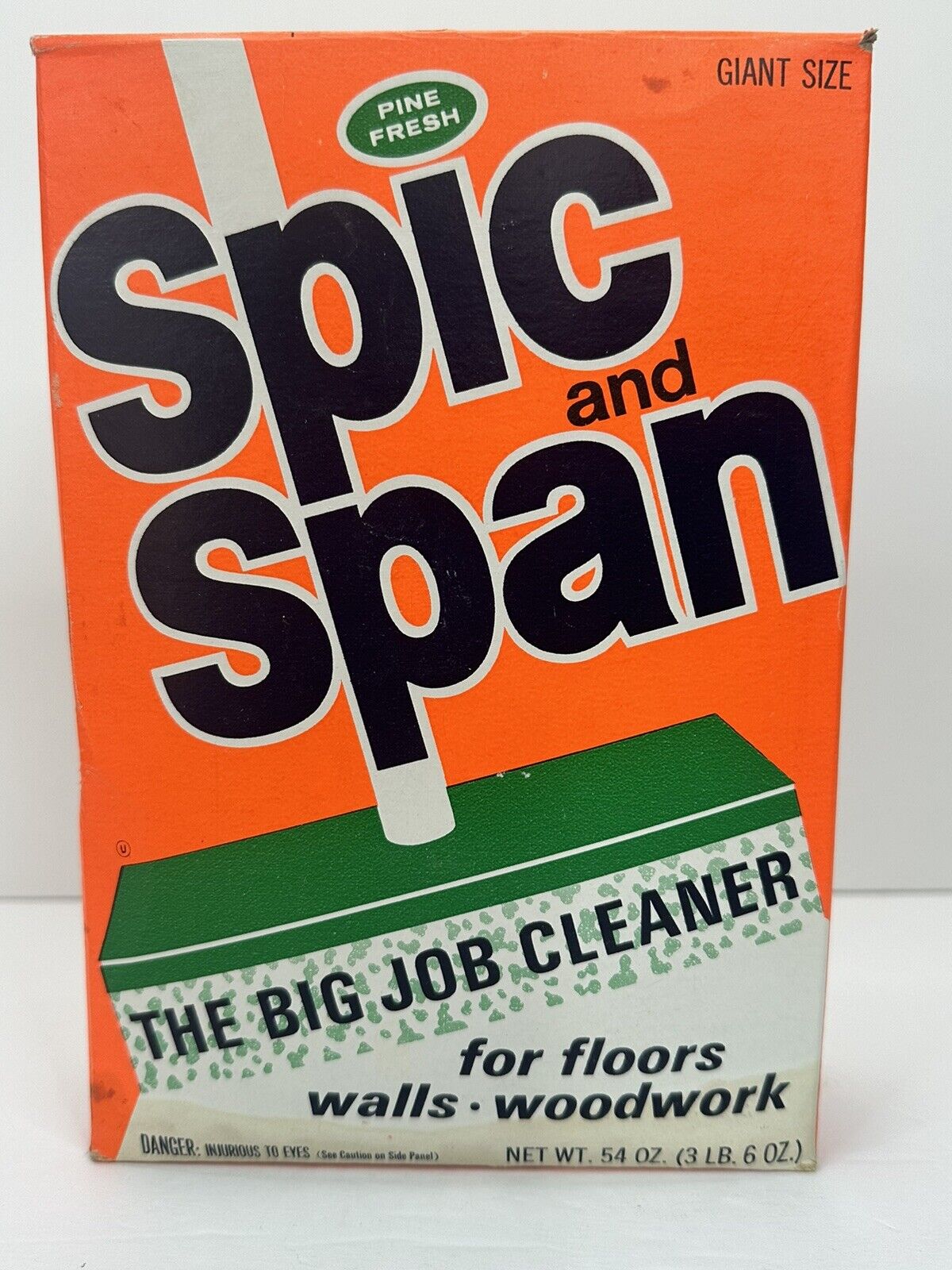 Vtg 70s SPIC AND SPAN Pine Scent Powdered Floor Cleaner 54oz NEW SEALED BOX 3lb