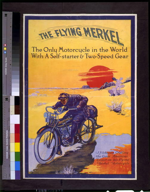 Flying Merkel,J.P. Schantin,Great Americann Desert,Flying Motorcycle,c1913