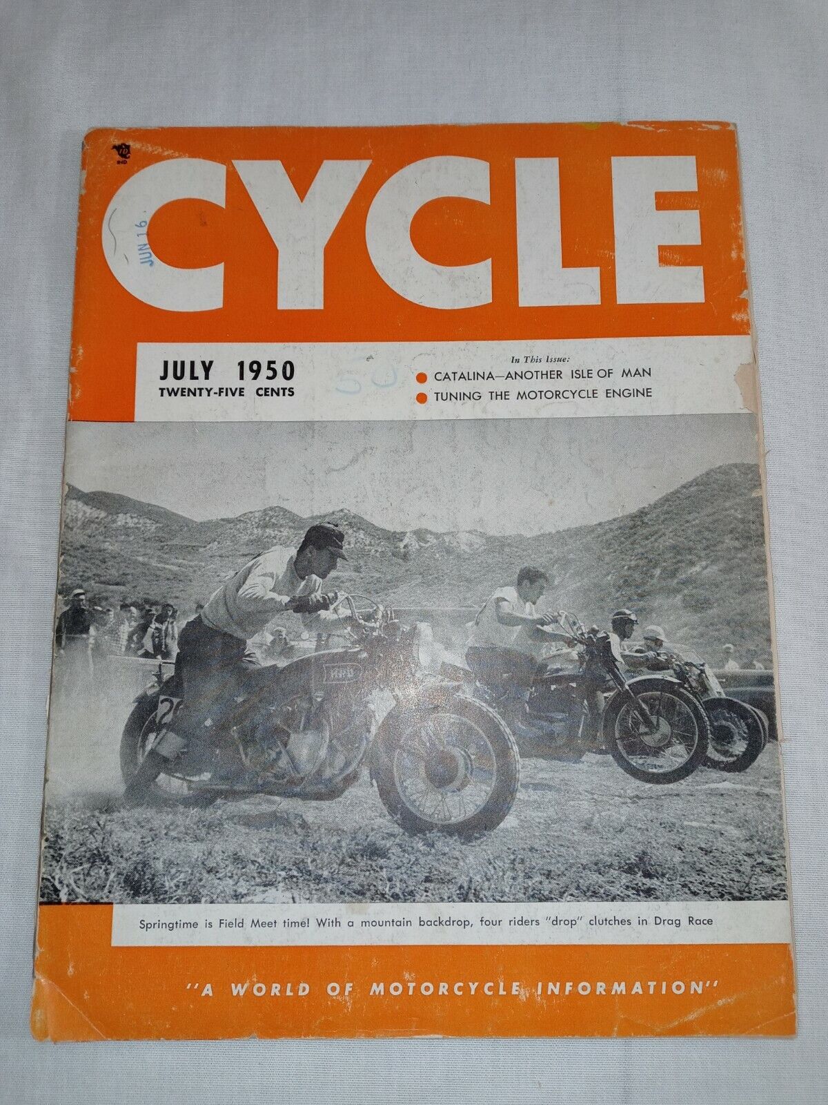 1950 CYCLE MAGAZINE #4~JULY~Vintage Motorcycle ~GREAT BMW BSA TRIUMPH ADS~