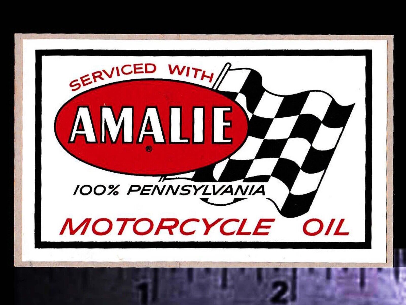 AMALIE Motorcycle Oil - Original Vintage 1960\'s Racing Decal/Sticker MX