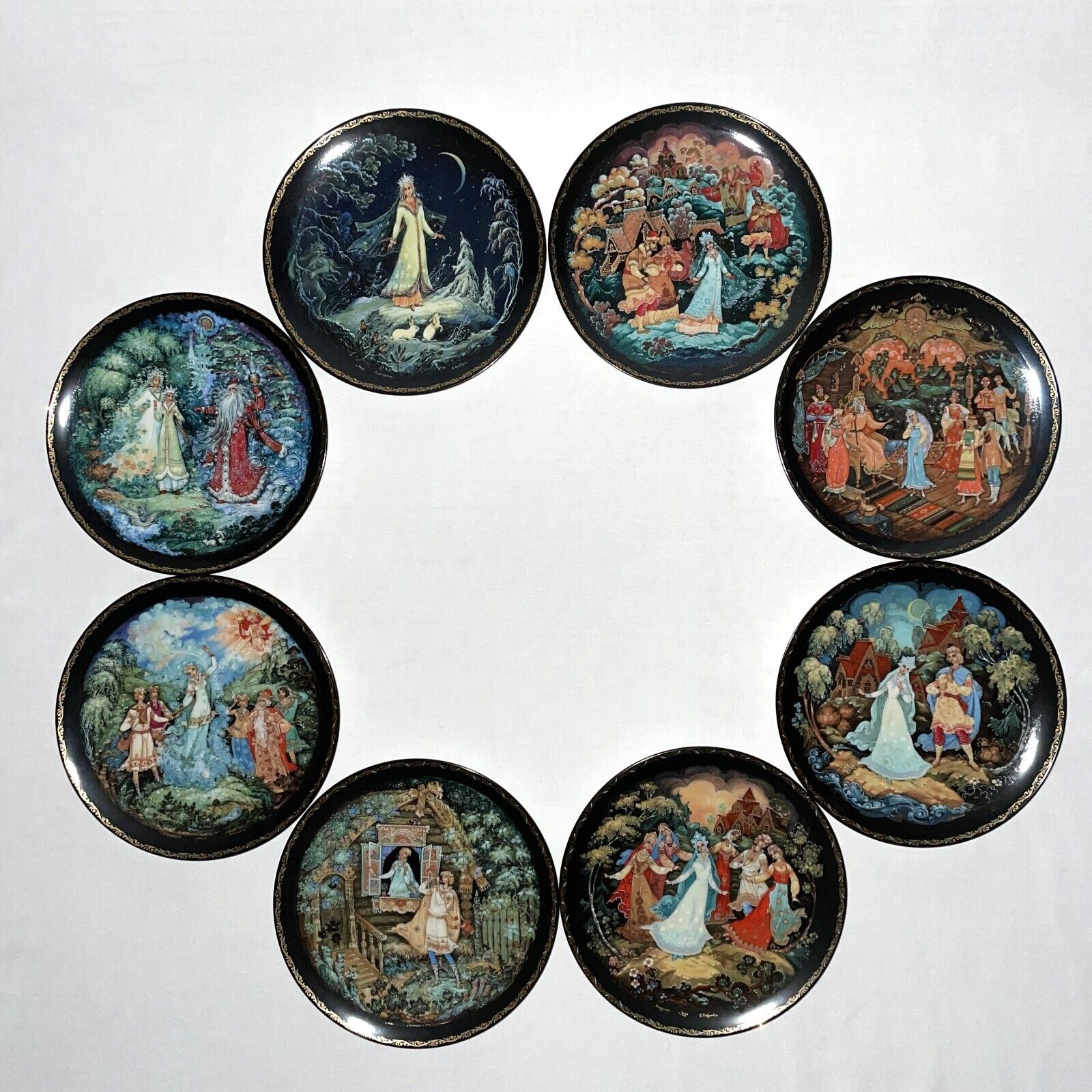 Russian Plates Complete Set of 8 \