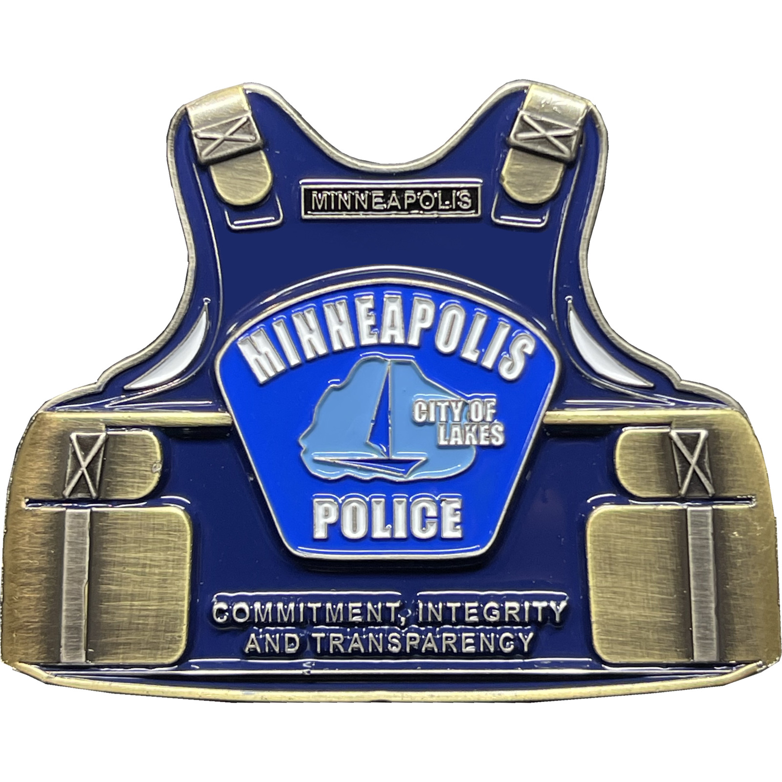 Minneapolis Police Body Armor Challenge Coin Police Officer BL17-003