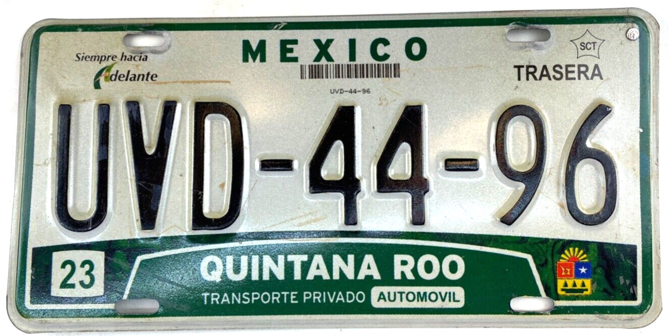 Vintage 2007-2010 Quintana Roo Mexico Auto License Plate Wall Decor Collector