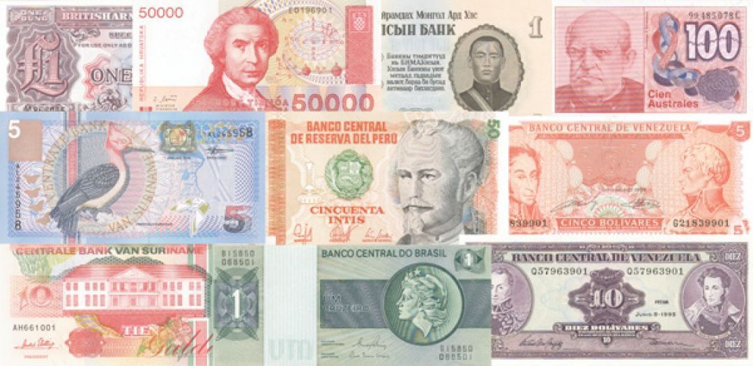 World Paper Money Collection - 100 Different Uncirculated Notes - Authentic Fore