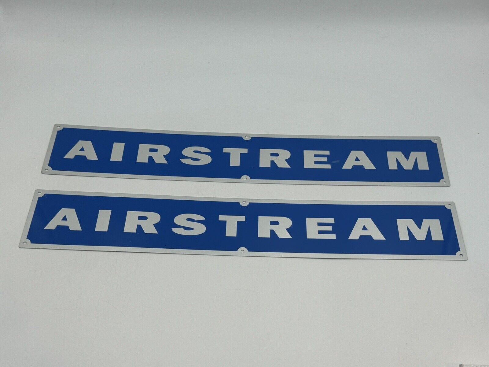 Rare Pair Of Original Vtg  50s  AIRSTREAM Camper Trailer Plaque Emblem Signs