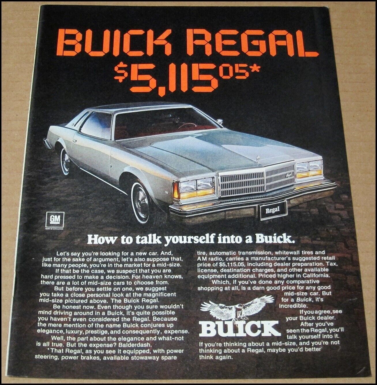 1977 Buick Regal Print Ad Car Automobile Advertisement Sears The Winner II Shoes