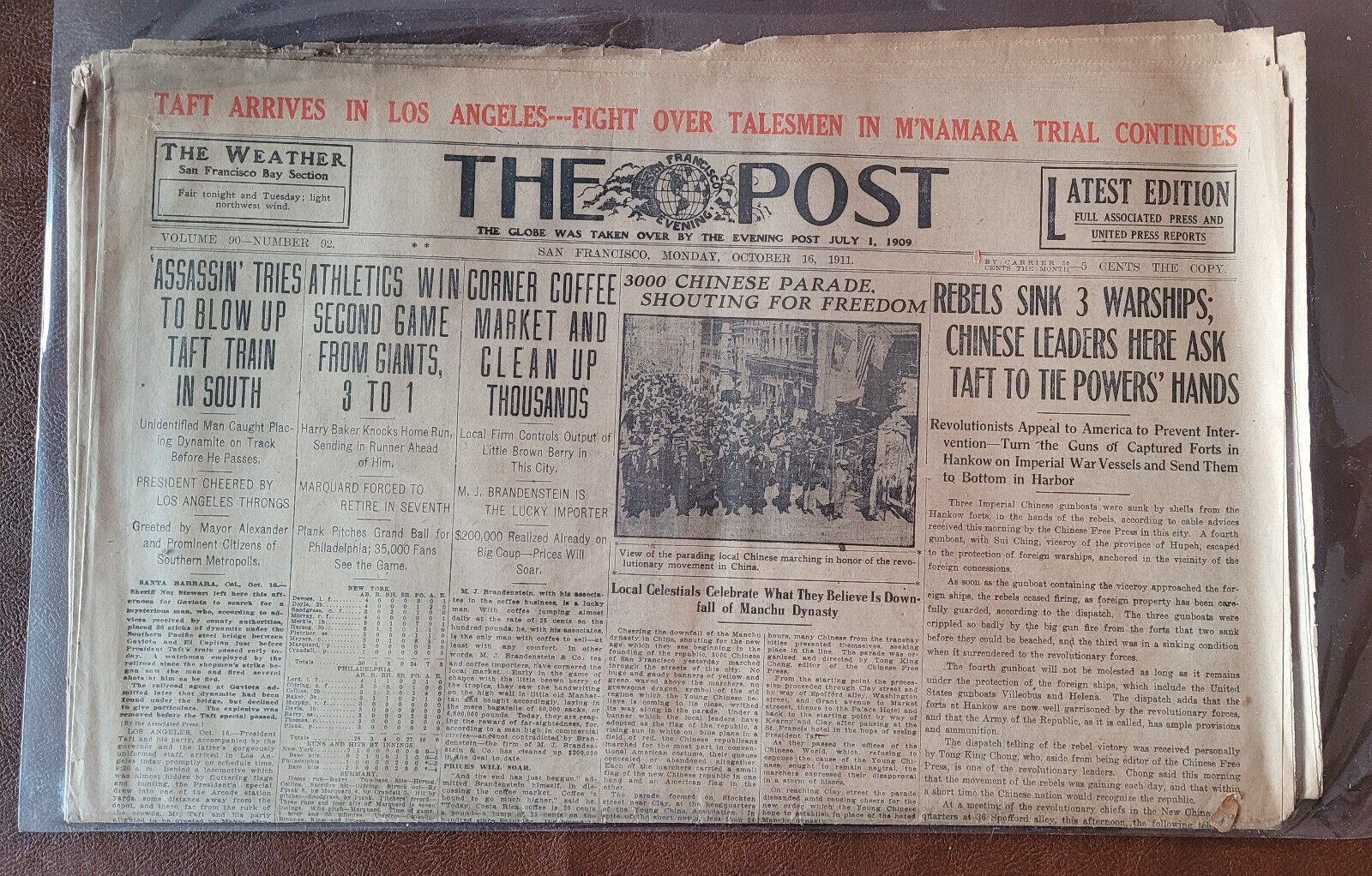 Oct 16th 1909 The San Francisco Evening Post \