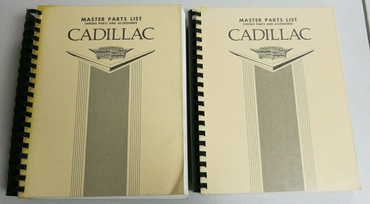 Set of 2 Cadillac Master Parts List Chassis Parts and Accessories - 17th Edition