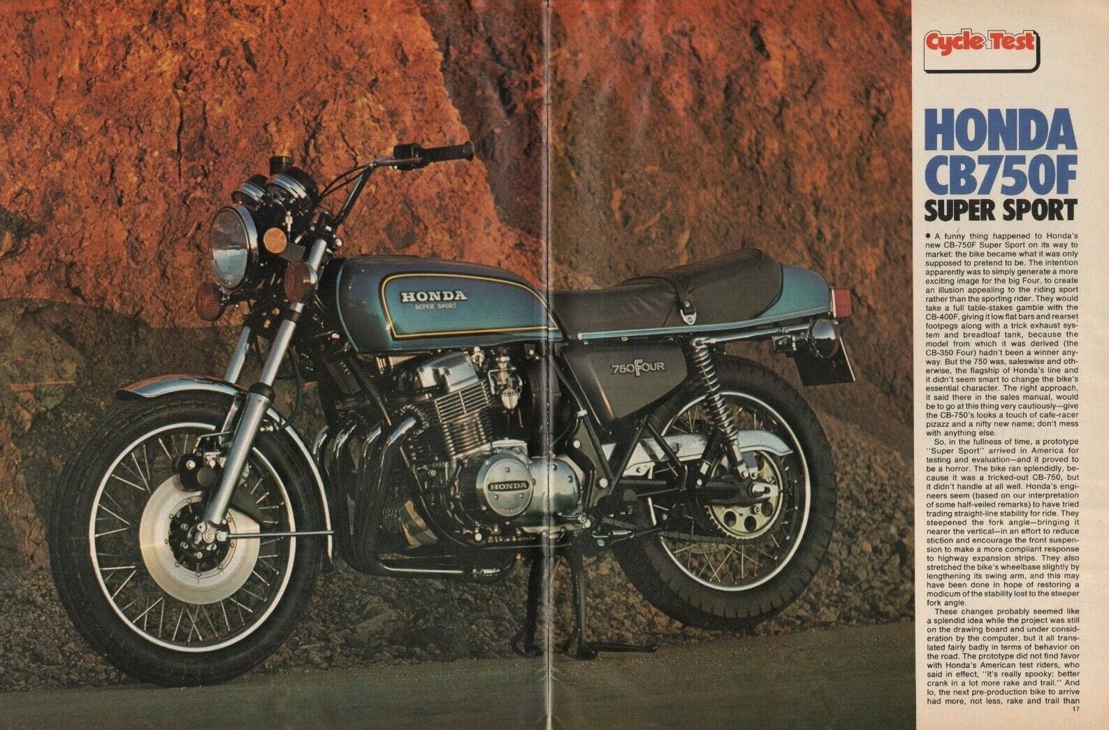 1975 Honda CB750F Super Sport - 9-Page Vintage Motorcycle Road Test Article
