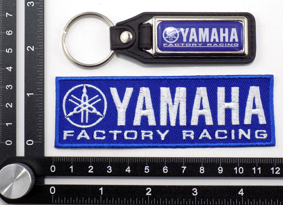 YAMAHA FACTORY RACING SET ONE EMBROIDERED PATCH IRON/SEW ON 4-5/8'' + 1 KEY FOB