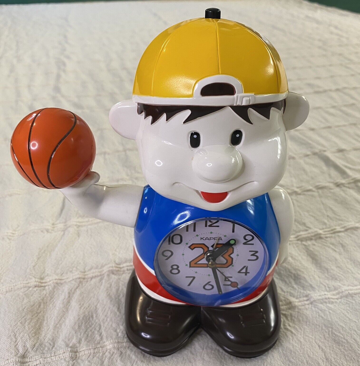 Vintage Talking Alarm Clock 1980's KAPPA Korean Basketball Boy Novelty Rare