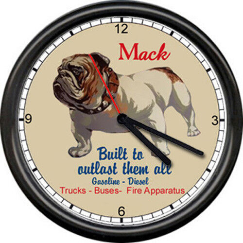 Mack Truck Driver Bulldog Service Bull Dog Advertising Sign Wall Clock