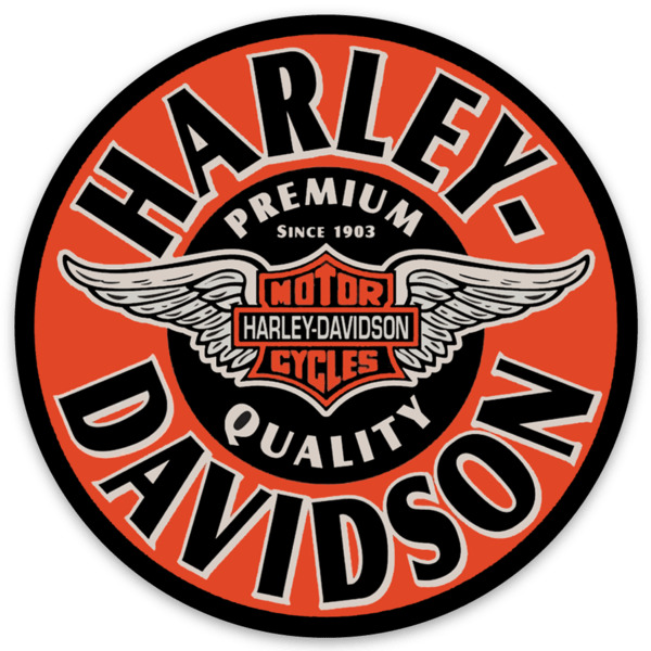 Harley Davidson Motorcycle Vintage Style1903 Quality Slogan Die-cut round MAGNET