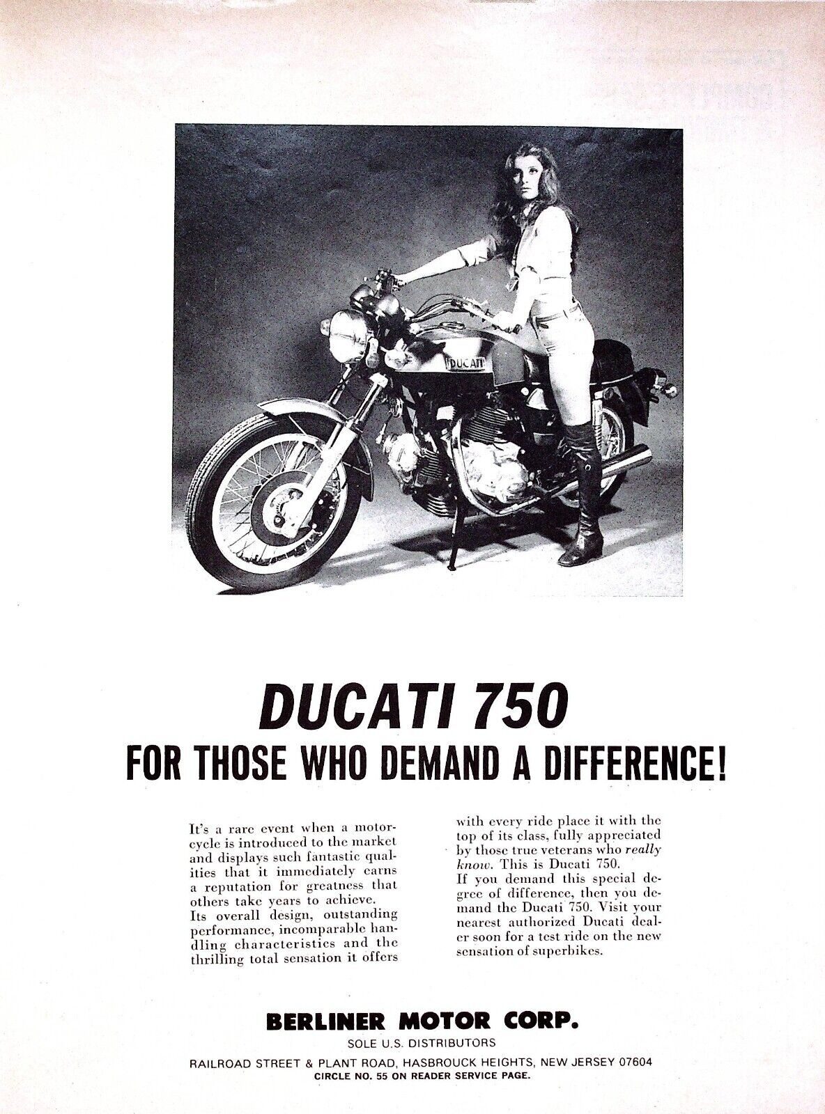 1974 Ducati 750 - Vintage Motorcycle Ad
