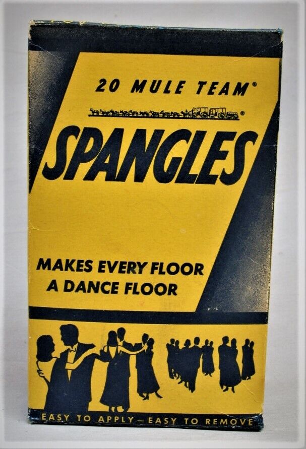 Vintage Spangles Dance Floor Wax Box -  20 Mule Team  - Vintage Advetizing Box