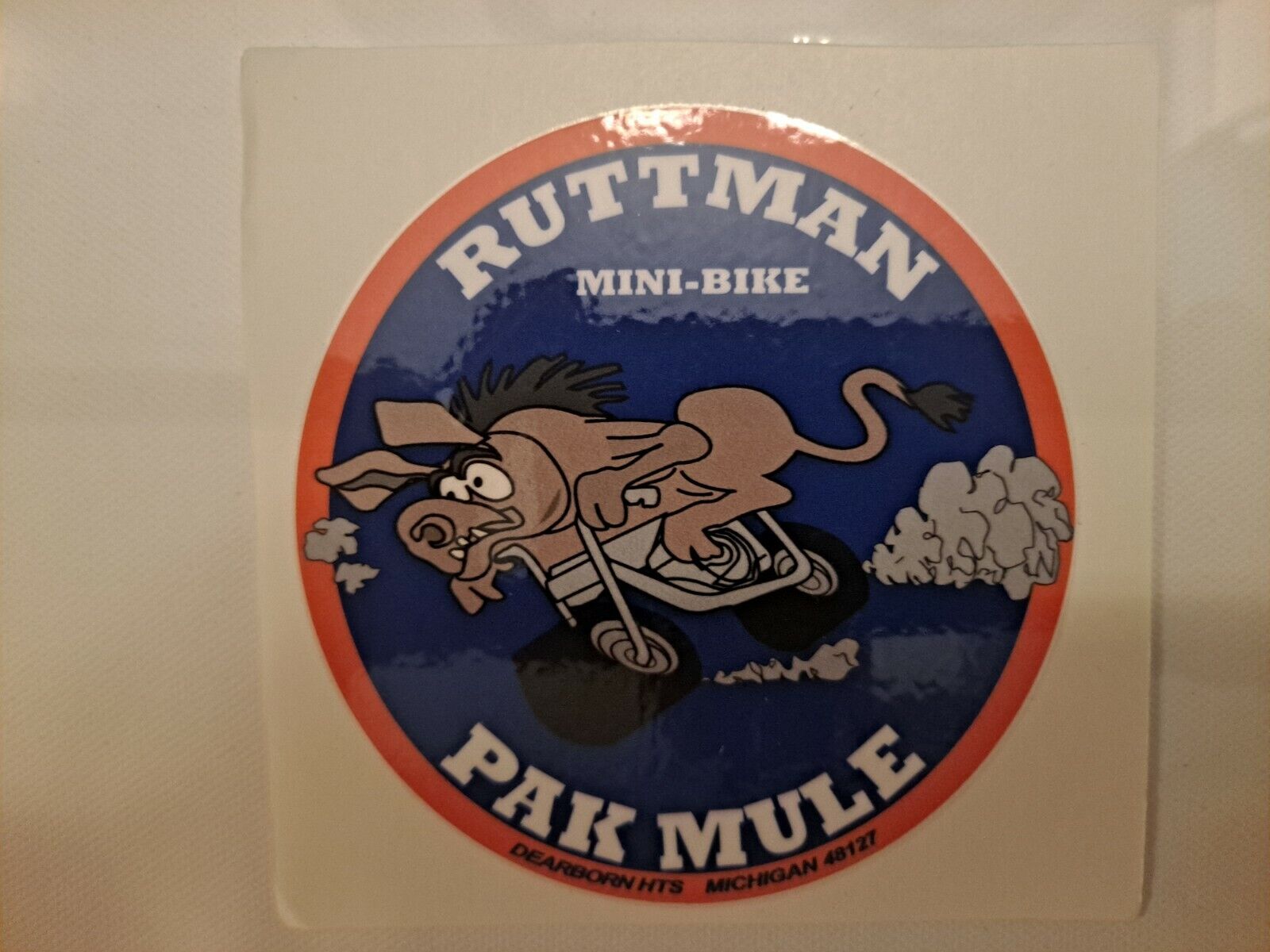 VINTAGE RUTTMAN PACK MULE  DECAL  CLUTCH COVER -ENGINE.FAST SHIPPING