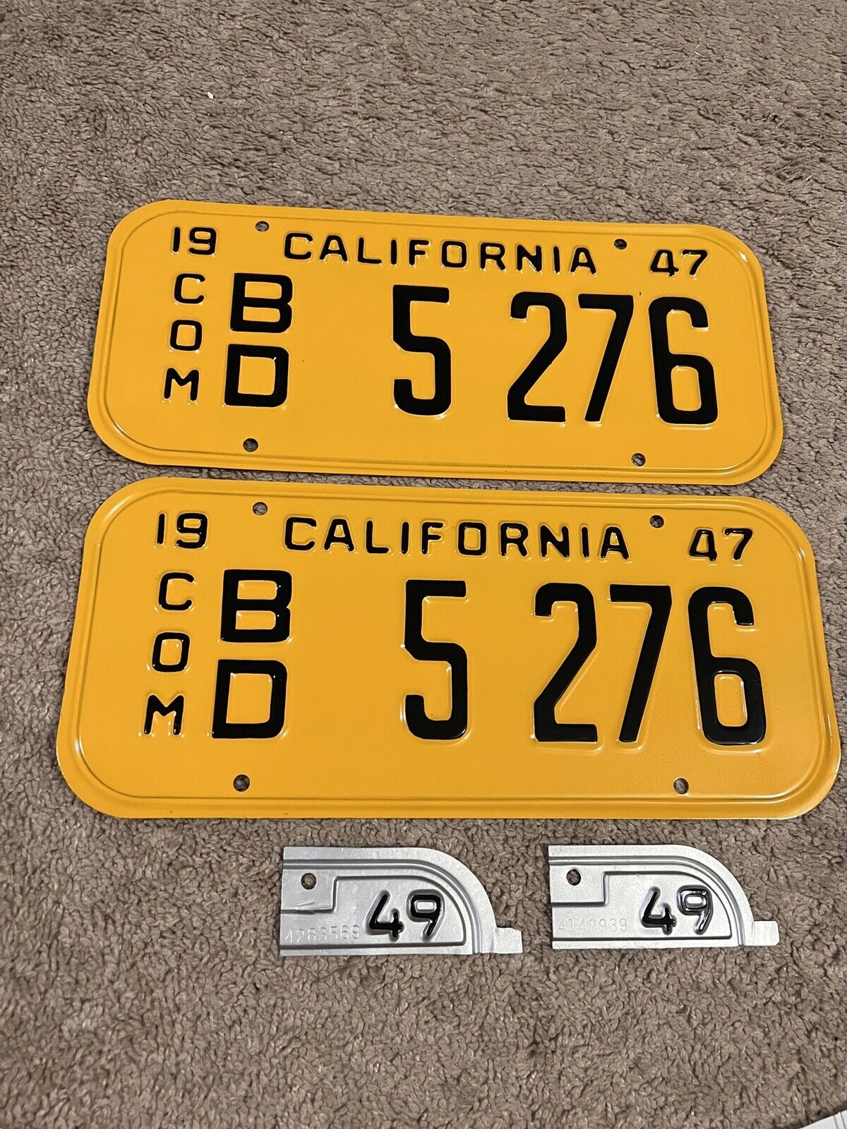 1947 1948 1949 1950 1951 CA Truck License Plate Pair Restored DMV Clear +49 Tags