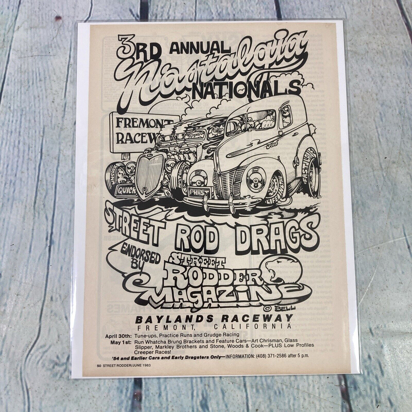 1983 Hot Rod Car Show Baylands Raceway CA Vintage Print Ad/Poster Promo Art