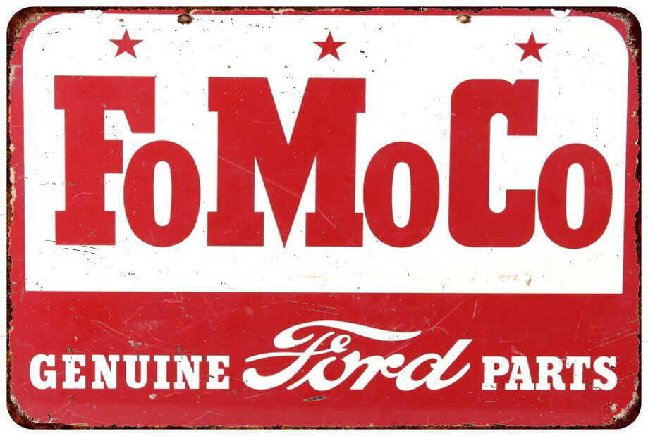 FOMOCO GENUINE FORD PARTS Vintage Look Reproduction metal sign