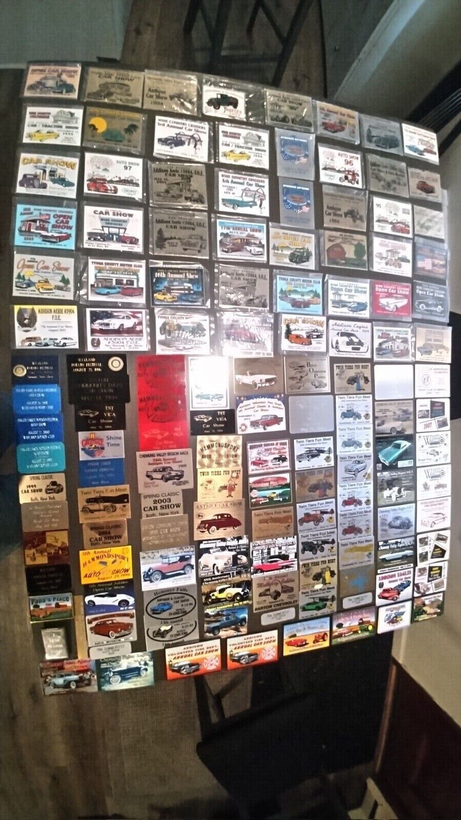 Vintage Lot Of 120 Car Show Dash Plaques from Steuben County NY and surrounding 